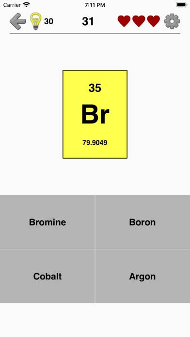 Elements & Periodic Table Quiz Captura de pantalla de la aplicación #5
