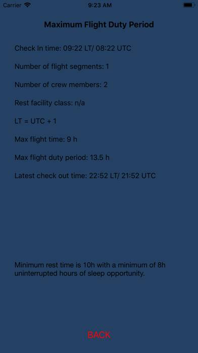 Flight Duty Calculator (FAA) screenshot