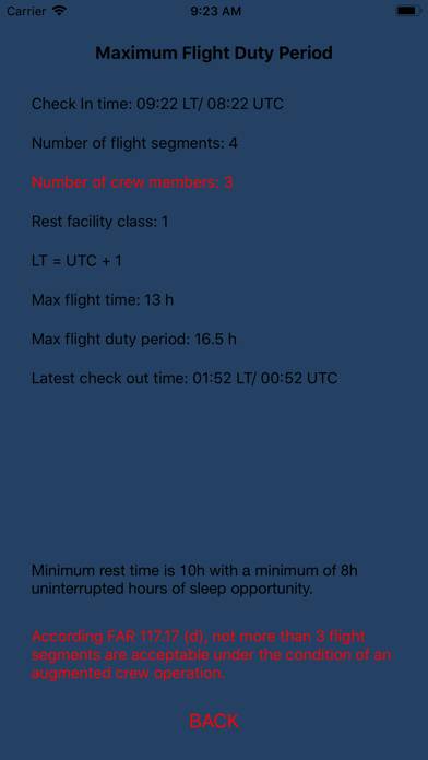 Flight Duty Calculator (FAA) immagine dello schermo #3