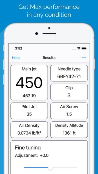 Jetting for KTM 2T Dirt Bikes Captura de pantalla de la aplicación #1