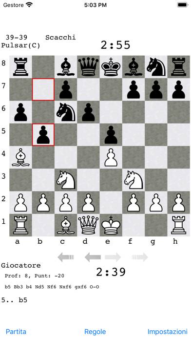 Il Motore di Scacchi Pulsar schermata del gioco