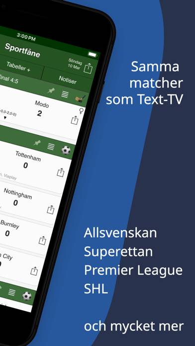 Sportfåne App skärmdump