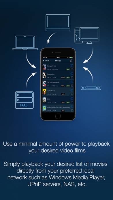 MCPlayer Pro wireless UPnP video player for iPhone, stream movies on HD TV Captura de pantalla de la aplicación #2
