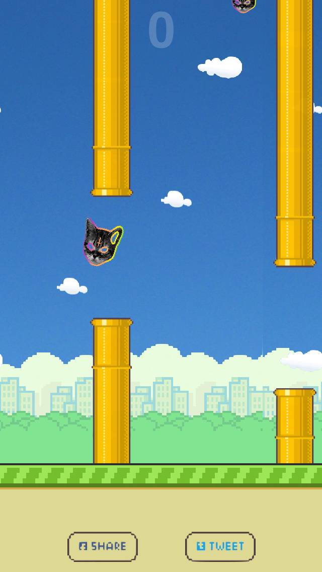 Flying Tron Cat game screenshot