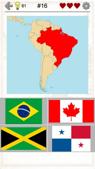 American Countries and Caribbean: Flags, Maps Quiz Uygulama ekran görüntüsü #1