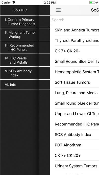 SoS IHC Schermata dell'app