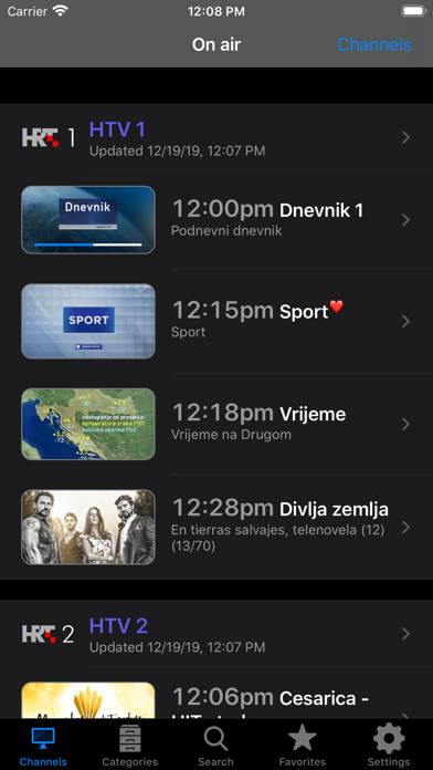 Croatian TV plus Schermata dell'app #1