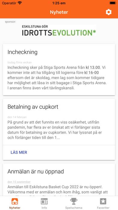 Eskilstuna Basket Cup App skärmdump #1