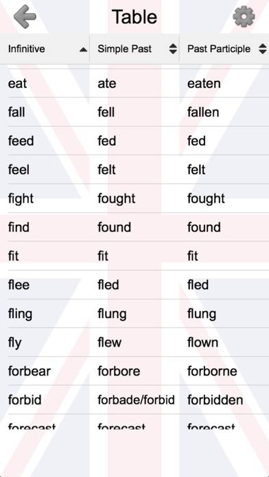 Irregular Verbs of English Скриншот приложения #2