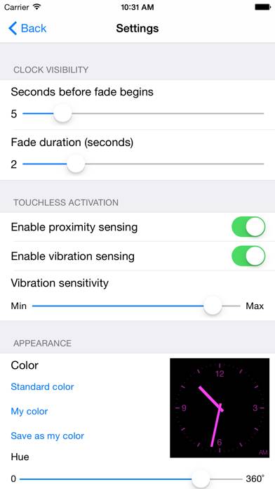Disappearing Bedside Clock App skärmdump
