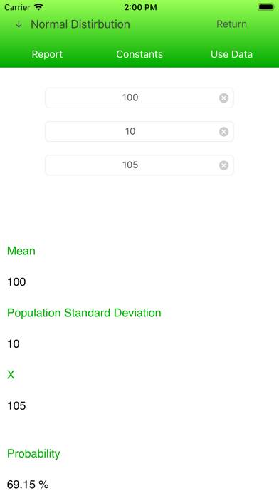 Statistics Calc. Schermata dell'app