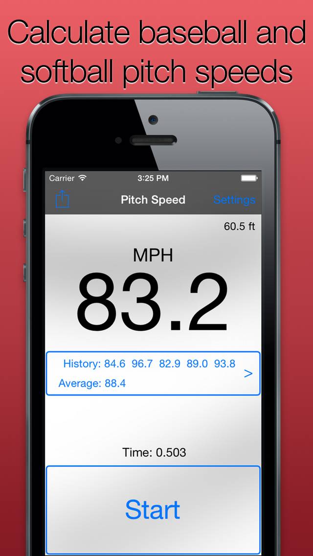 Pitch Speed for Baseball and Softball App screenshot #1