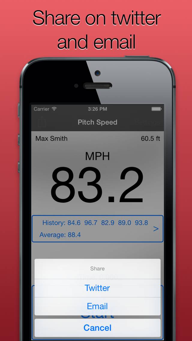Pitch Speed for Baseball and Softball App screenshot #2