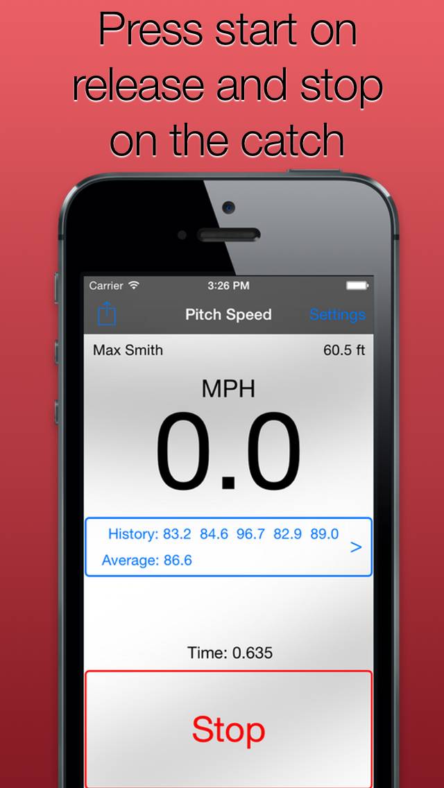 Pitch Speed for Baseball and Softball App screenshot #3