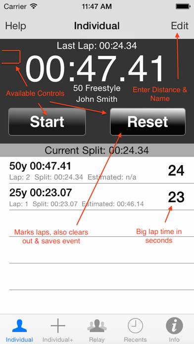 StopWatch For Swimming Captura de pantalla de la aplicación #1