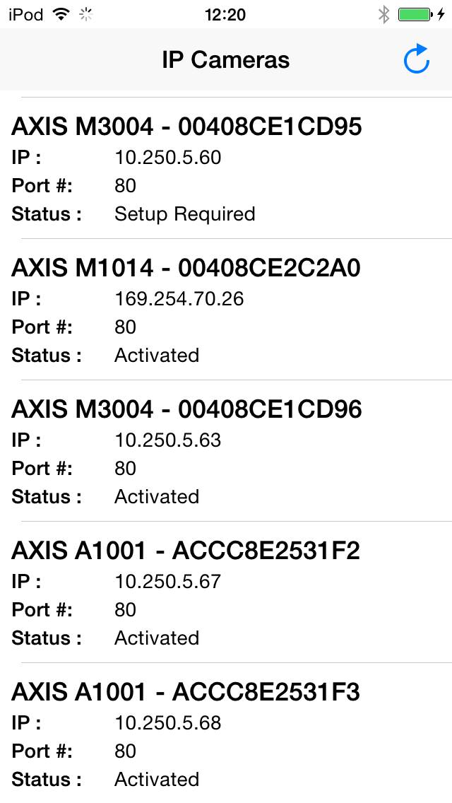 IP Utility For Axis Cameras Captura de pantalla de la aplicación #1