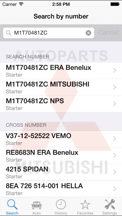 Autoparts for Mitsubishi Captura de pantalla de la aplicación #1