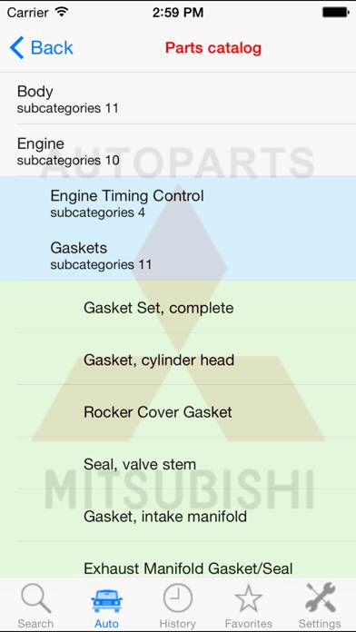 Autoparts for Mitsubishi App screenshot