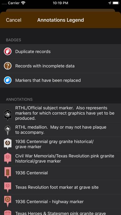 Texas Historical Marker Guide App screenshot