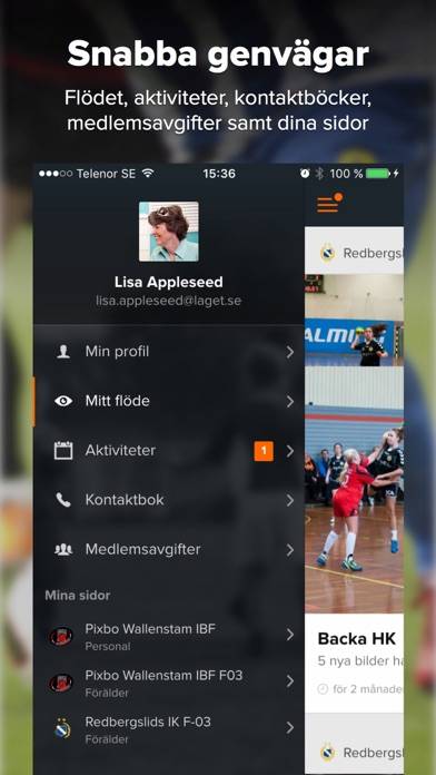 Laget.se App skärmdump