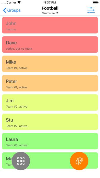 Team Roulette App screenshot