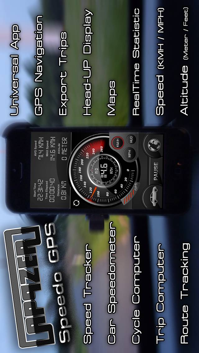Speedo GPS Speed Tracker, Car Speedometer, Cycle Computer, Trip Computer, Route Tracking, HUD Schermata dell'app #1