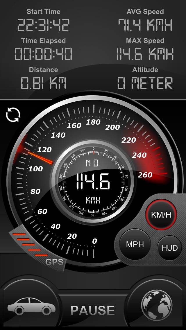 Speedo GPS Speed Tracker, Car Speedometer, Cycle Computer, Trip Computer, Route Tracking, HUD Schermata dell'app #2