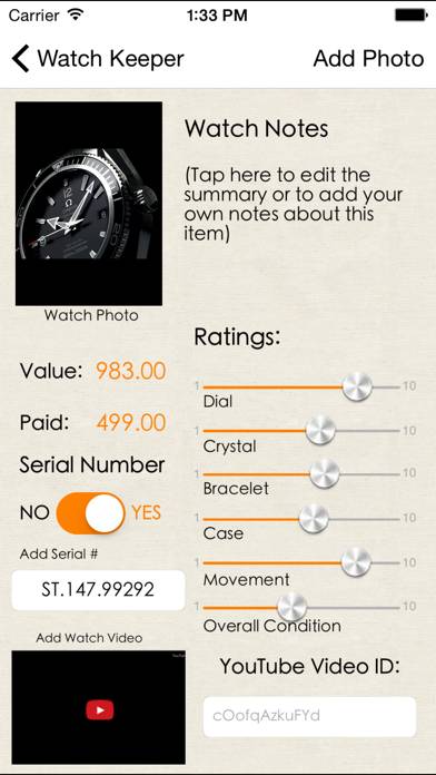 Watch Keeper Schermata dell'app