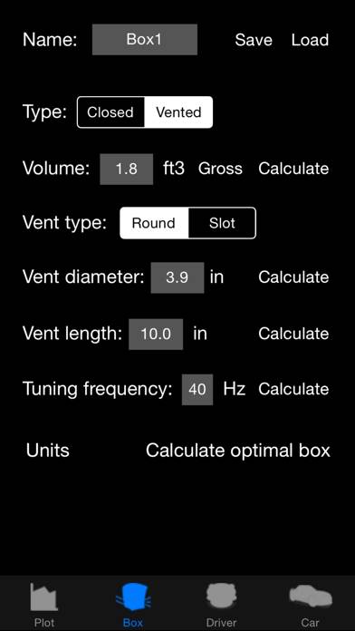 Woofer Box Calculator PRO App skärmdump #2