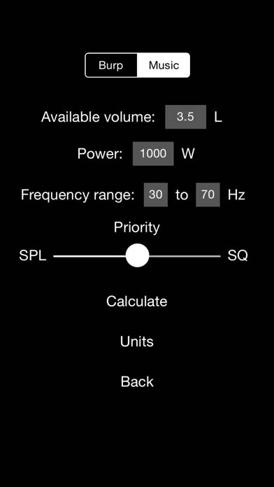 Woofer Box Calculator PRO App skärmdump #3