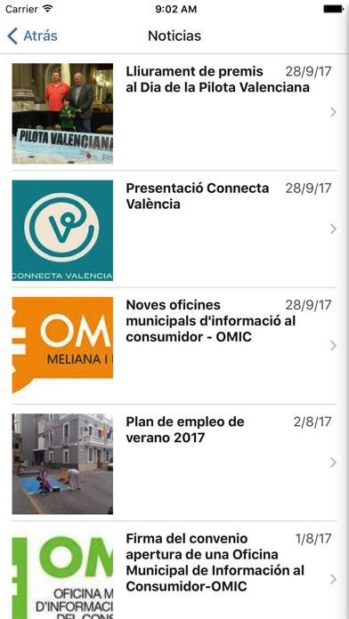 Meliana Captura de pantalla de la aplicación