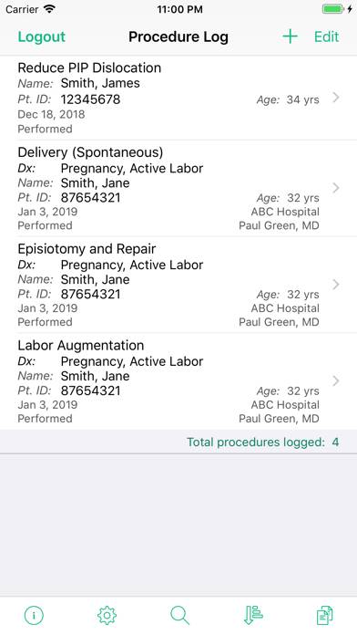 Procedure Log App screenshot