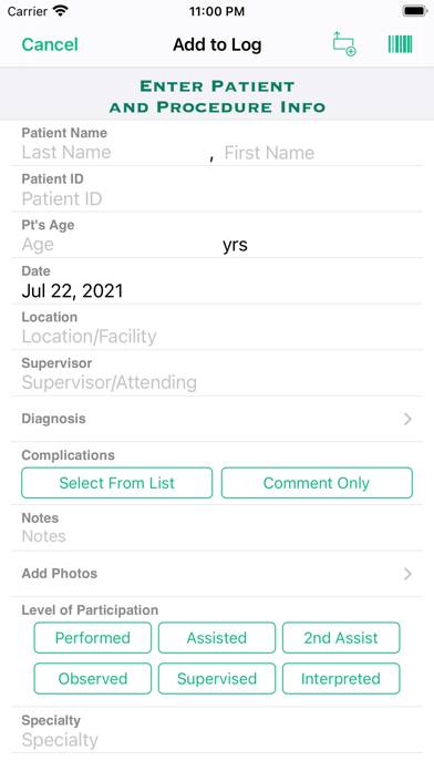 Procedure Log App screenshot