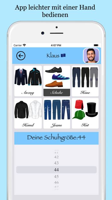 Kleidung Konverter App screenshot