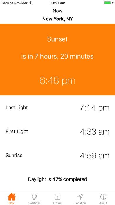 Sunrise Sunset Times Скриншот приложения #1