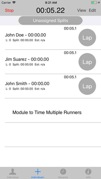 StopWatch for Cross Country App screenshot