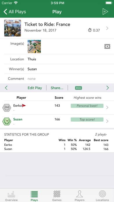 Board Game Stats Schermata dell'app #4