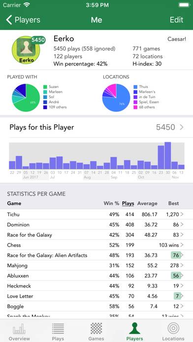 Board Game Stats App skärmdump #5