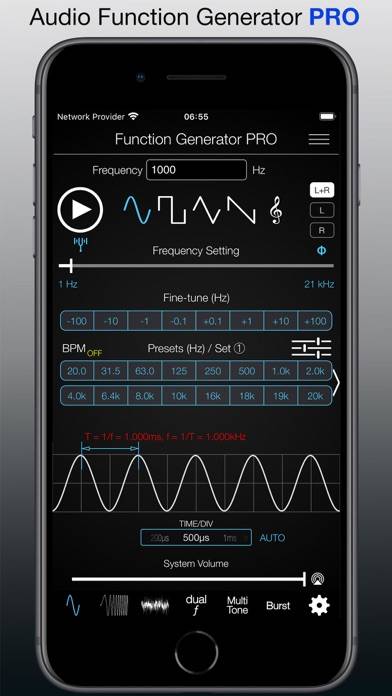 Audio Function Generator PRO Captura de pantalla de la aplicación #1
