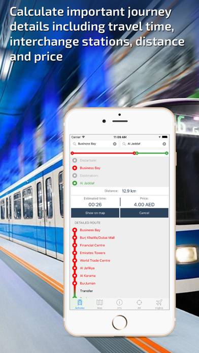 Dubai Metro Guide and route planner Schermata dell'app #3