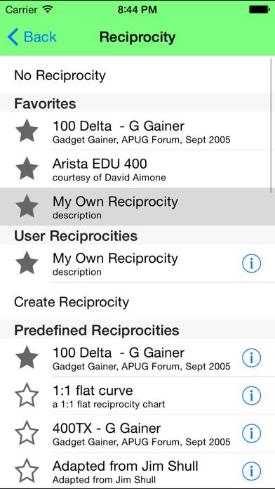 Reciprocity Plus Captura de pantalla de la aplicación #3