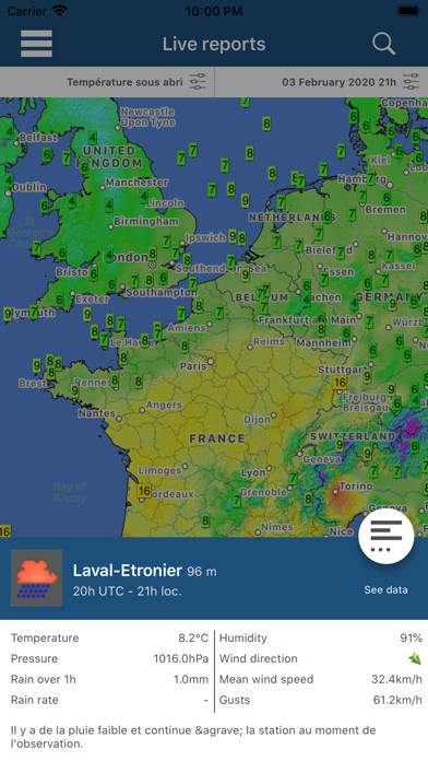 Infoclimat Capture d'écran de l'application