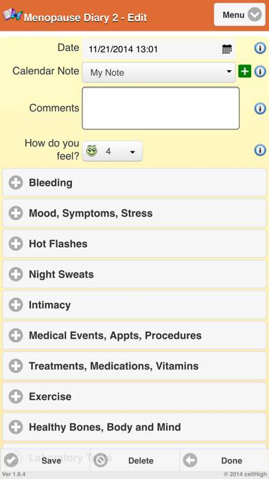 Menopause Diary 2 Captura de pantalla de la aplicación #2