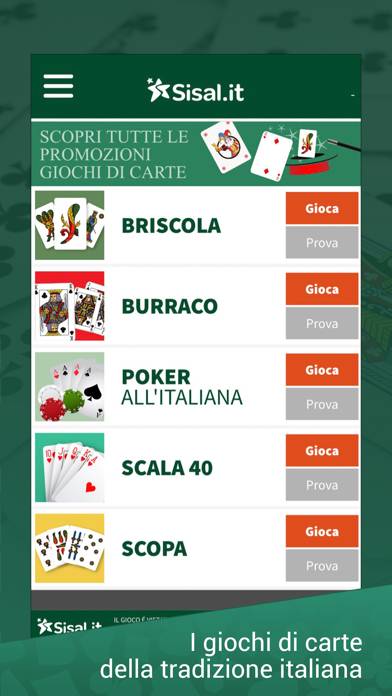 Sisal Giochi di Carte Schermata dell'app #2