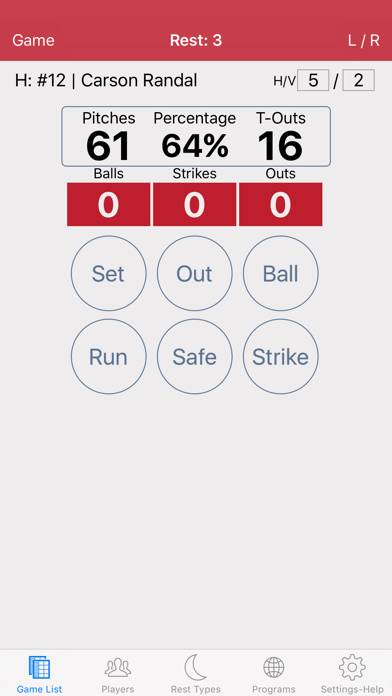 Baseball/Softball Pitch Count App screenshot #3