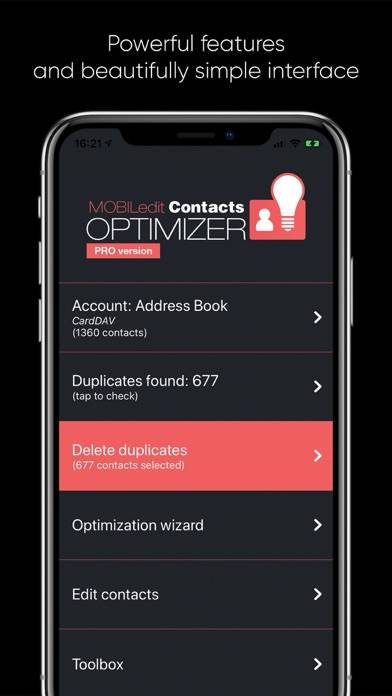 Contacts Optimizer Pro Captura de pantalla de la aplicación #1