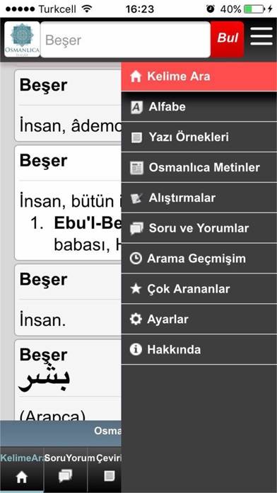 Osmanlıca Sözlük Uygulama ekran görüntüsü #1