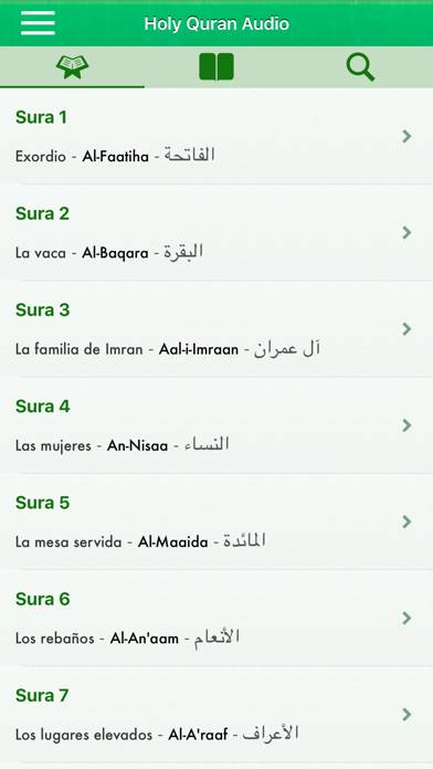 Corán Audio mp3: Español,Árabe Captura de pantalla de la aplicación #1