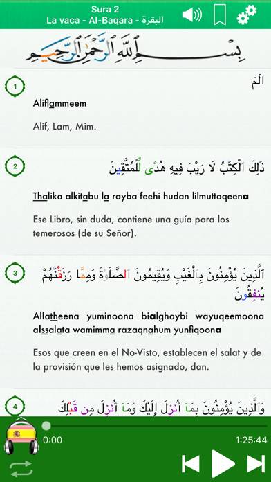 Corán Audio mp3: Español,Árabe Captura de pantalla de la aplicación #4