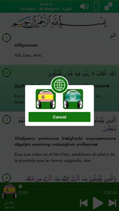 Corán Audio mp3: Español,Árabe App screenshot #5
